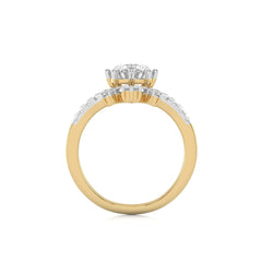 1 1/2 CT. Round Natural Diamond Chevron Ring