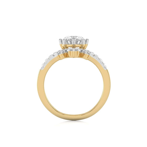 1 1/2 CT. Round Natural Diamond Chevron Ring
