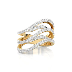 3/4 CT. Round Natural Diamond Wave Ring