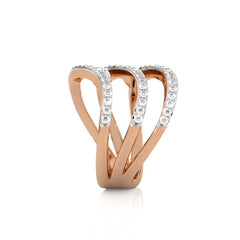 3/4 CT. Round Natural Diamond Wave Ring