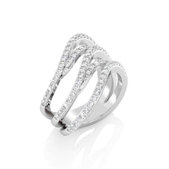 3/4 CT. Round Natural Diamond Wave Ring