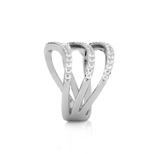 3/4 CT. Round Natural Diamond Wave Ring