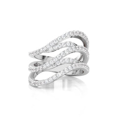 3/4 CT. Round Natural Diamond Wave Ring