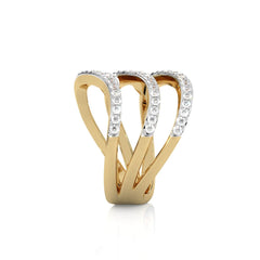 3/4 CT. Round Natural Diamond Wave Ring