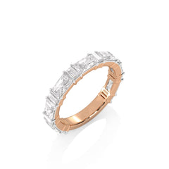 2 1/2 CT. Emerald Cut and Baguette Lab Created Diamond Wedding Band