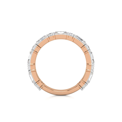 2 1/2 CT. Emerald Cut and Baguette Natural Diamond Wedding Band