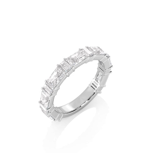 2 1/2 CT. Emerald Cut and Baguette Natural Diamond Wedding Band