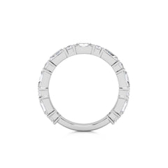 2 1/2 CT. Emerald Cut and Baguette Natural Diamond Wedding Band