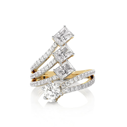 2 1/2 CT. Emerald and Round Natural Diamond Ring