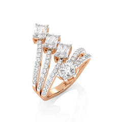 2 1/2 CT. Emerald and Round Natural Diamond Ring