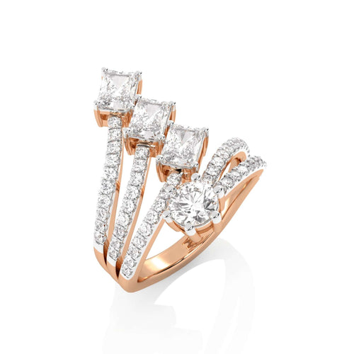 2 1/2 CT. Emerald and Round Natural Diamond Ring