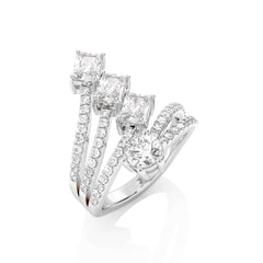 2 1/2 CT. Emerald and Round Natural Diamond Ring