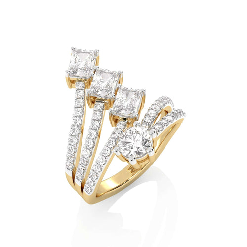 2 1/2 CT. Emerald and Round Natural Diamond Ring