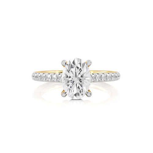 2 1/3 CT. Oval and Round Lab Created Diamond Engagement Ring