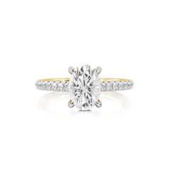 2 1/3 CT. Oval and Round Natural Diamond Engagement Ring