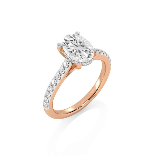 2 1/3 CT. Oval and Round Lab Created Diamond Engagement Ring