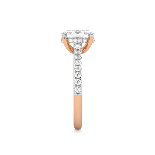 2 1/3 CT. Oval and Round Lab Created Diamond Engagement Ring