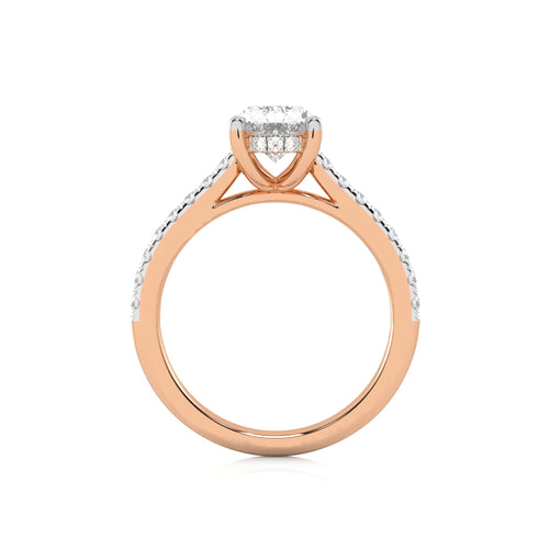 2 1/3 CT. Oval and Round Lab Created Diamond Engagement Ring