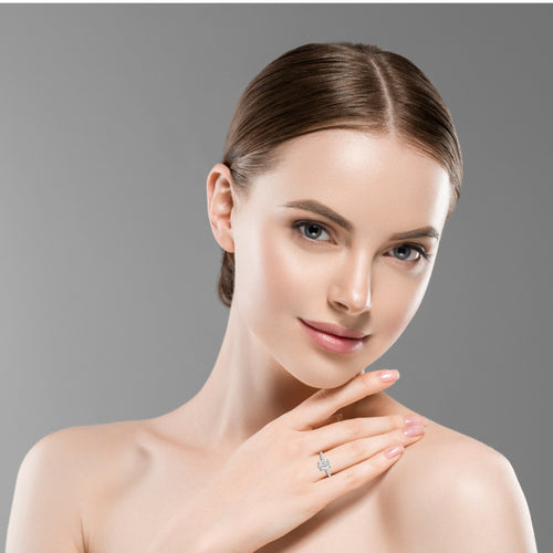 2 1/3 CT. Oval and Round Natural Diamond Engagement Ring