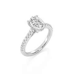 2 1/3 CT. Oval and Round Lab Created Diamond Engagement Ring