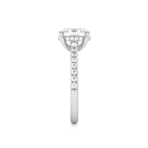 2 1/3 CT. Oval and Round Lab Created Diamond Engagement Ring