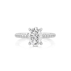 2 1/3 CT. Oval and Round Lab Created Diamond Engagement Ring
