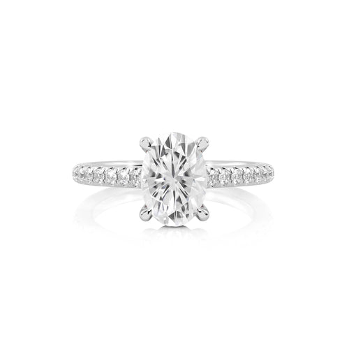 2 1/3 CT. Oval and Round Lab Created Diamond Engagement Ring