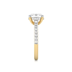 2 1/3 CT. Oval and Round Natural Diamond Engagement Ring