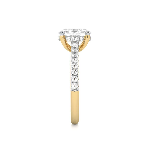 2 1/3 CT. Oval and Round Lab Created Diamond Engagement Ring