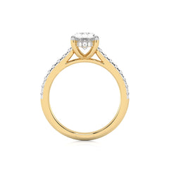 2 1/3 CT. Oval and Round Natural Diamond Engagement Ring