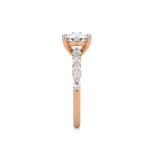 2 3/8 CT. Round and Marquise Lab Created Diamond Engagement Ring