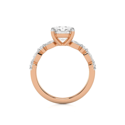 2 3/8 CT. Round and Marquise Natural Diamond Engagement Ring