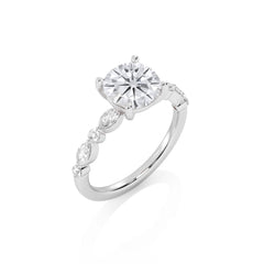 2 3/8 CT. Round and Marquise Lab Created Diamond Engagement Ring