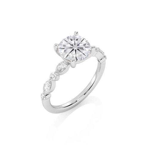 2 3/8 CT. Round and Marquise Lab Created Diamond Engagement Ring