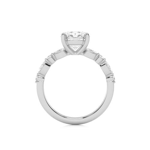 2 3/8 CT. Round and Marquise Natural Diamond Engagement Ring