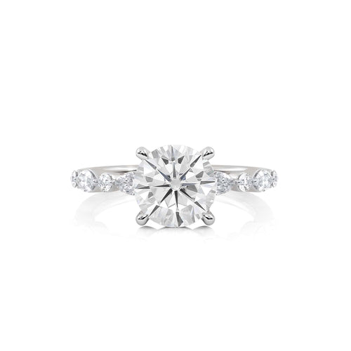 2 3/8 CT. Round and Marquise Lab Created Diamond Engagement Ring