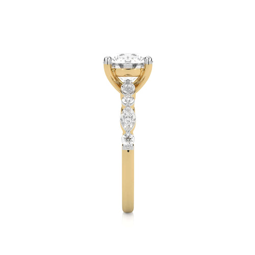 2 3/8 CT. Round and Marquise Lab Created Diamond Engagement Ring