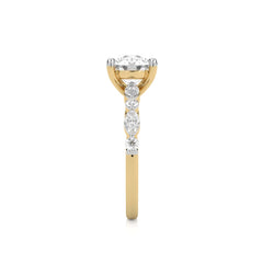 2 3/8 CT. Round and Marquise Natural Diamond Engagement Ring