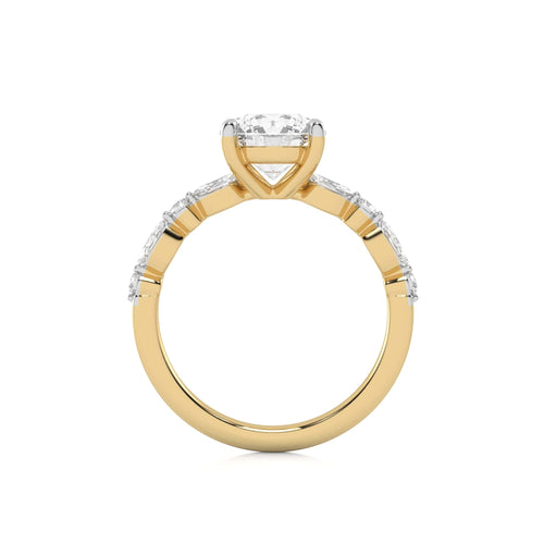 2 3/8 CT. Round and Marquise Lab Created Diamond Engagement Ring