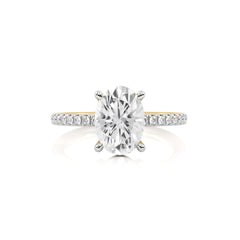 2 1/5 CT. Oval and Round Natural Diamond Engagement Ring