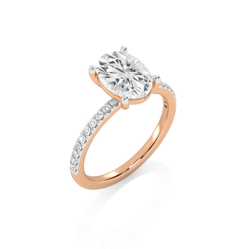 2 1/5 CT. Oval and Round Lab Created Diamond Engagement Ring