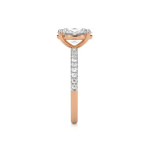 2 1/5 CT. Oval and Round Lab Created Diamond Engagement Ring