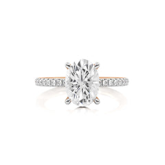 2 1/5 CT. Oval and Round Lab Created Diamond Engagement Ring
