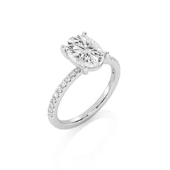 2 1/5 CT. Oval and Round Lab Created Diamond Engagement Ring