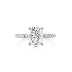 2 1/5 CT. Oval and Round Lab Created Diamond Engagement Ring