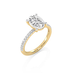 2 1/5 CT. Oval and Round Lab Created Diamond Engagement Ring