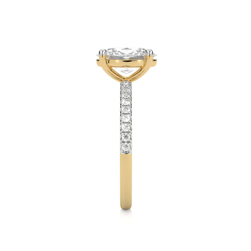 2 1/5 CT. Oval and Round Lab Created Diamond Engagement Ring