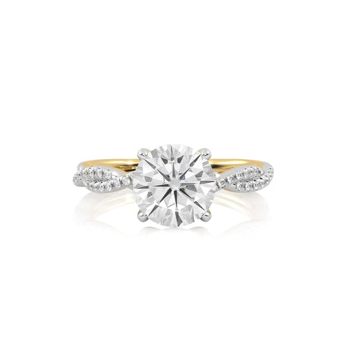2 1/3 CT. Oval and Round Natural Diamond Engagement Ring