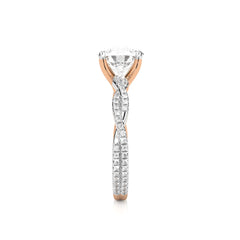 2 1/3 CT. Oval and Round Natural Diamond Engagement Ring