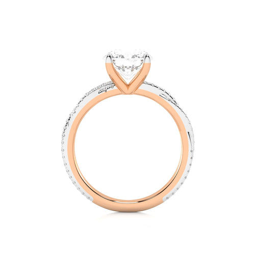 2 1/3 CT. Oval and Round Natural Diamond Engagement Ring